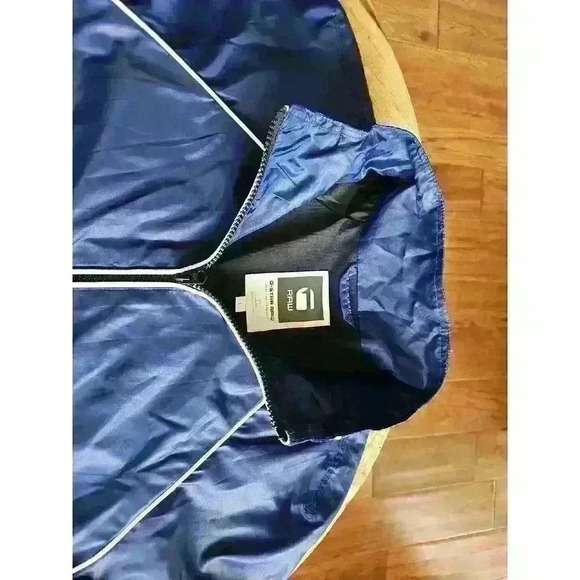 G-Star Raw 'Midder Bomber' Lightweight Zip Up Blue Windbreaker Jacket • Men’s L - Picture 6 of 9